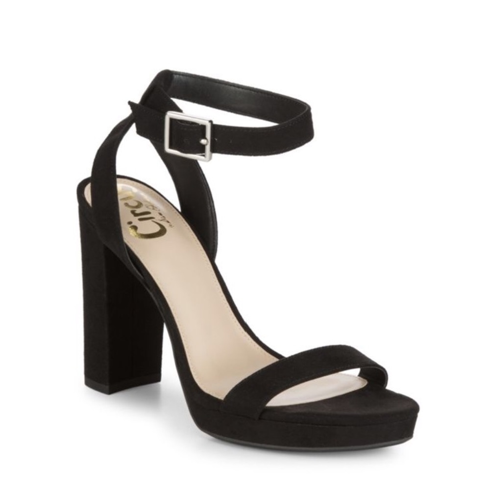 Sam Edelman Circus black suede chunky heels